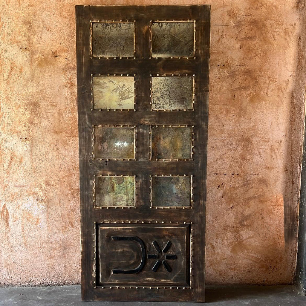Custom Ranch Brand Carved Door