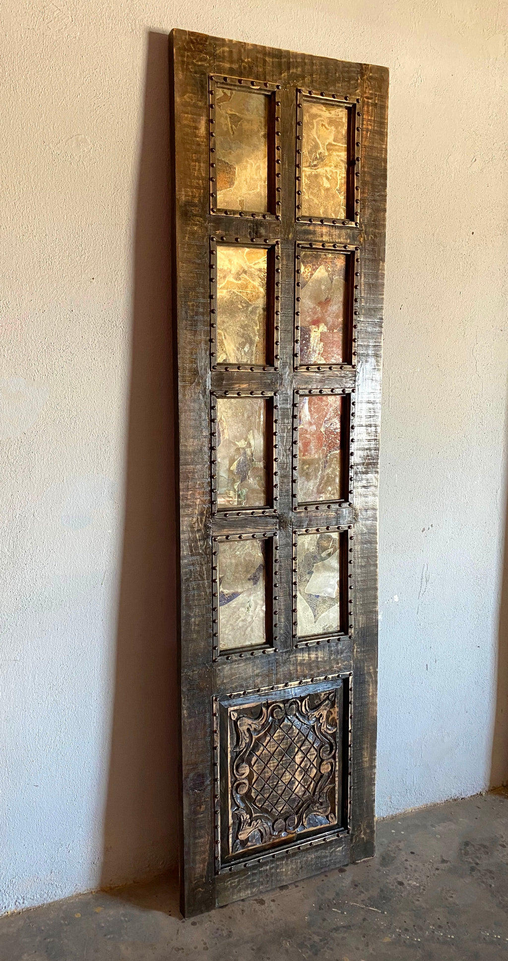 Napa Carved Door with Vintage Mirror